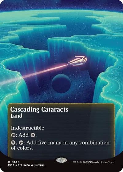 Cascading Cataracts 0140 Borderless Galaxy Foil Edge of Eternities: Stellar Sights Magic card