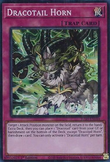 Dracotail Horn Super Rare Justice Hunters Yu-Gi-Oh! card