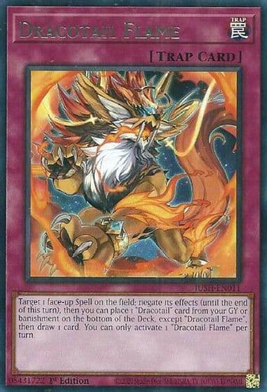 Dracotail Flame Justice Hunters Yu-Gi-Oh! card