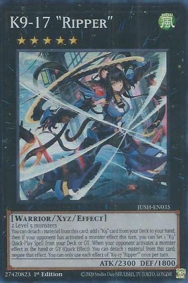 K9 17 Ripper Justice Hunters Yu-Gi-Oh! card