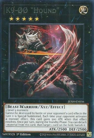 K9 00 Hound Justice Hunters Yu-Gi-Oh! card