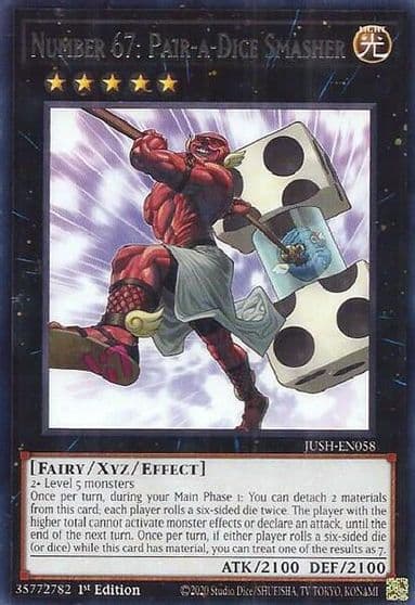 Number 67 Pair a Dice Smasher Justice Hunters Yu-Gi-Oh! card