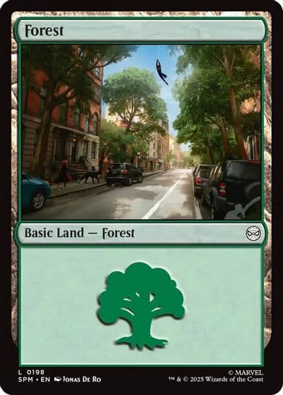 Forest 0198 Marvel's Spider-Man Magic card
