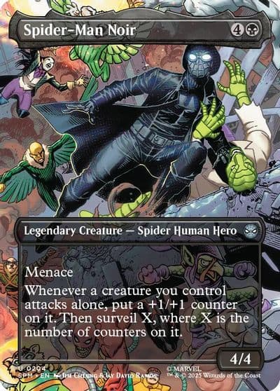 Spider Man Noir Borderless Marvel's Spider-Man Magic card