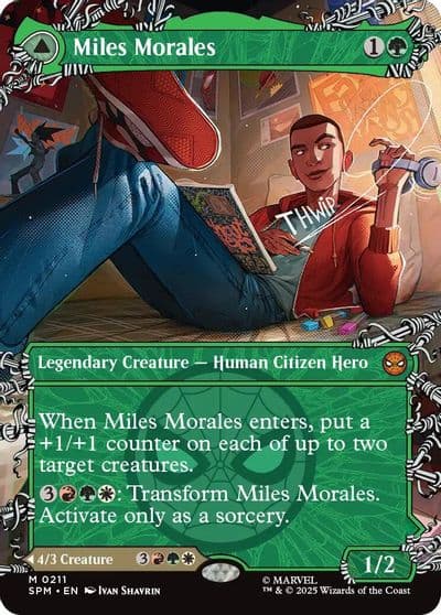 Miles Morales 0211 Borderless Marvel's Spider-Man Magic card