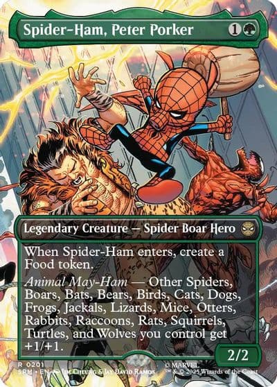 Spider Ham Peter Porker Borderless Marvel's Spider-Man Magic card