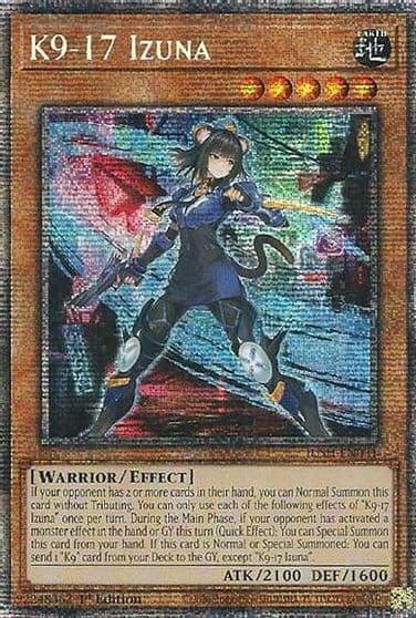 K9 17 Izuna Starlight Rare Justice Hunters Yu-Gi-Oh! card