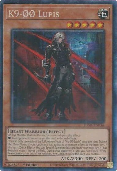 K9 00 Lupis CR Justice Hunters Yu-Gi-Oh! card