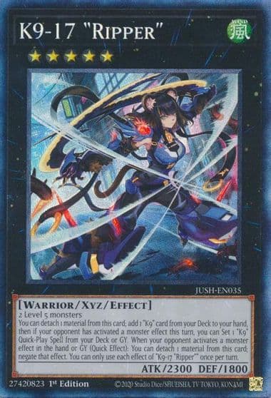 K9 17 Ripper CR Justice Hunters Yu-Gi-Oh! card