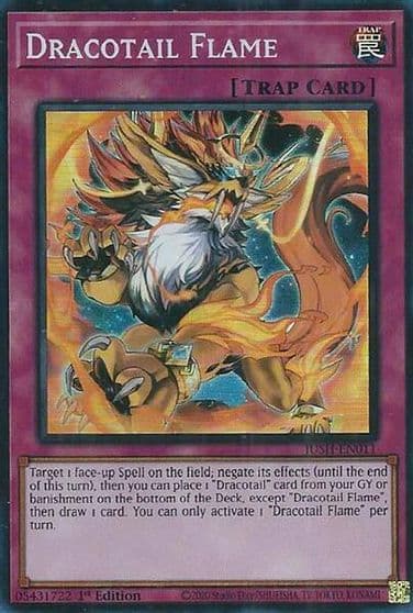 Dracotail Flame Super Rare Justice Hunters Yu-Gi-Oh! card