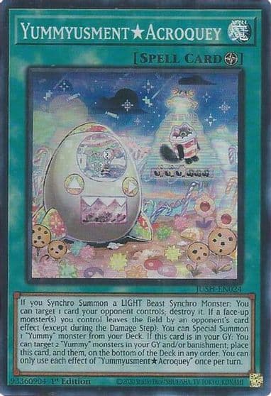 YummyusmentAcroquey Super Rare Justice Hunters Yu-Gi-Oh! card