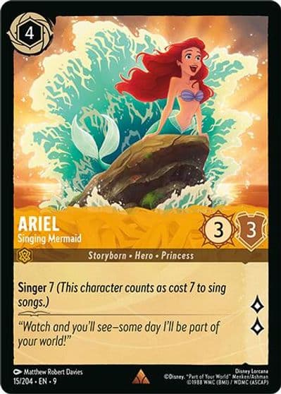 Ariel Singing Mermaid Fabled Lorcana card