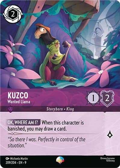 Kuzco Wanted Llama Epic Fabled Lorcana card