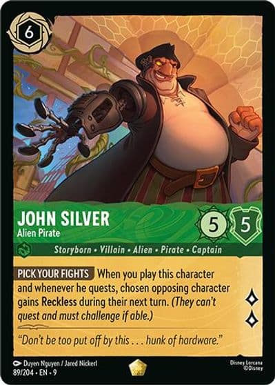 John Silver Alien Pirate Fabled Lorcana card