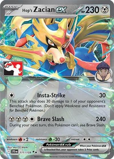 Hop's Zacian ex Prize Pack Series Cards Pokemon card