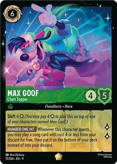 Max Goof Chart Topper Fabled Lorcana card