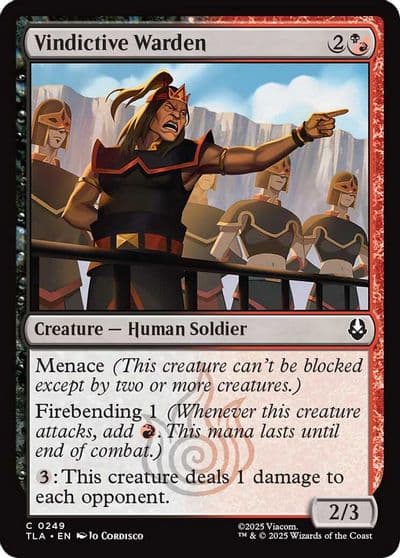 Vindictive Warden Avatar: The Last Airbender Magic card
