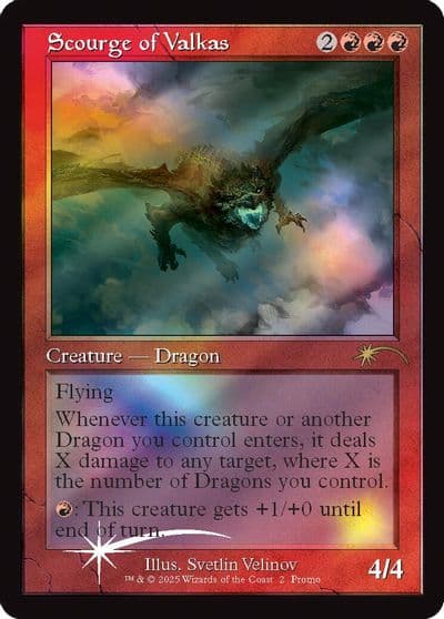 Scourge of Valkas Retro Frame MagicFest Cards Magic card