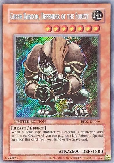 Green Baboon Defender of the Forest Retro Pack 2 (2020 Date Reprint) Yu-Gi-Oh! card