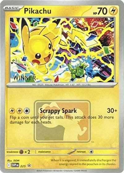Pikachu - 225 (World Championship 2025) [Winner] SV: Scarlet & Violet Promo Cards Pokemon card