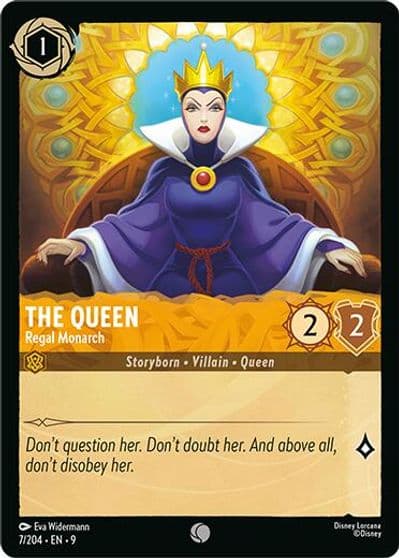 The Queen Regal Monarch Fabled Lorcana card