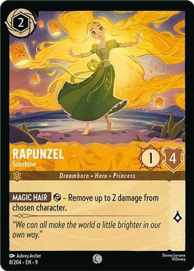 Rapunzel Sunshine Fabled Lorcana card