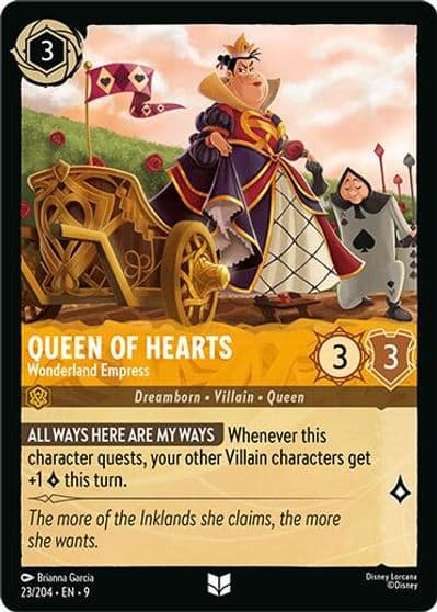 Queen of Hearts Wonderland Empress Fabled Lorcana card