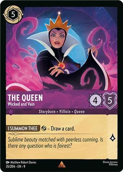 The Queen Wicked and Vain Fabled Lorcana card