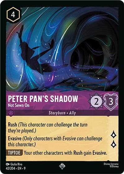 Peter Pans Shadow Not Sewn On Fabled Lorcana card