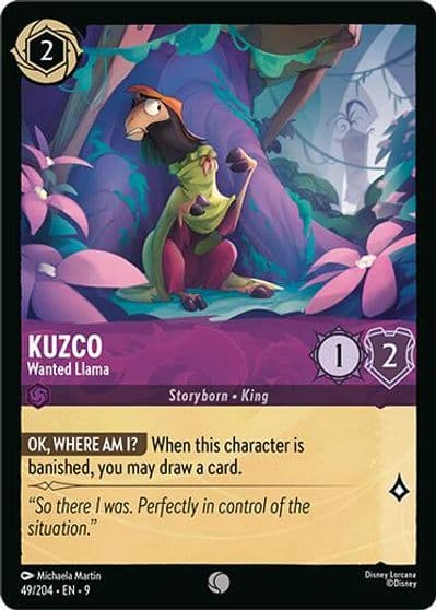 Kuzco Wanted Llama Fabled Lorcana card