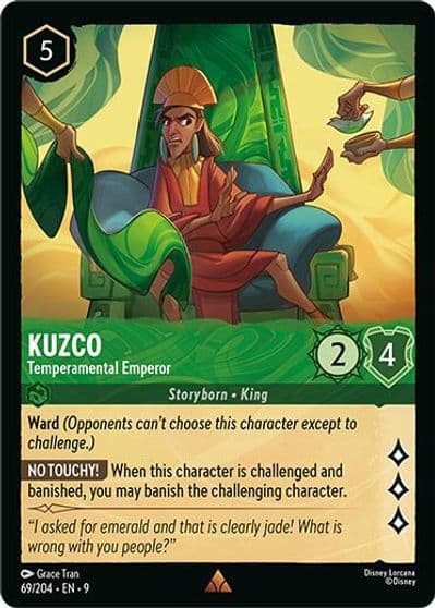 Kuzco Temperamental Emperor Fabled Lorcana card