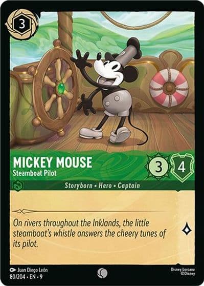 Mickey Mouse Steamboat Pilot Fabled Lorcana card
