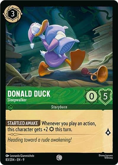 Donald Duck Sleepwalker Fabled Lorcana card