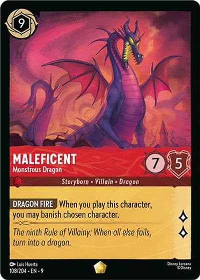 Maleficent Monstrous Dragon Fabled Lorcana card