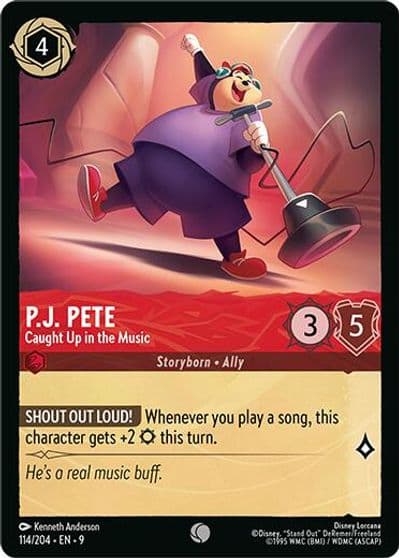 PJ Pete Caught Up in the Music Fabled Lorcana card