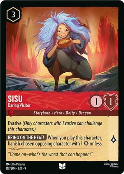 Sisu Daring Visitor Fabled Lorcana card