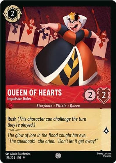 Queen of Hearts Impulsive Ruler Fabled Lorcana card