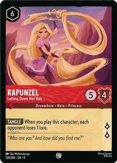 Rapunzel Letting Down Her Hair Fabled Lorcana card