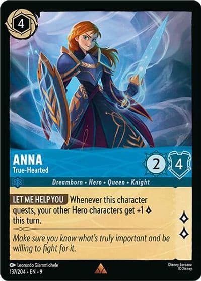 Anna True Hearted Fabled Lorcana card