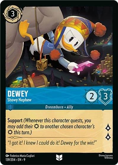 Dewey Showy Nephew Fabled Lorcana card