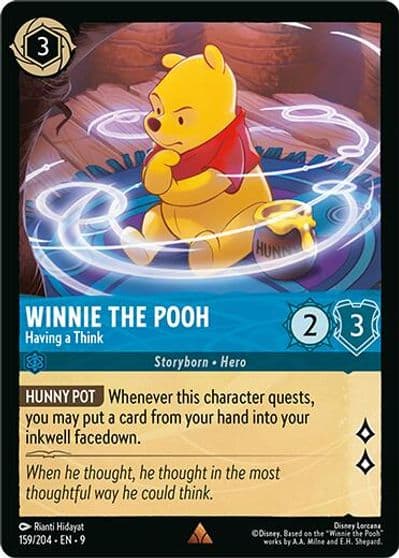 Winnie the Pooh Having a Think Fabled Lorcana card