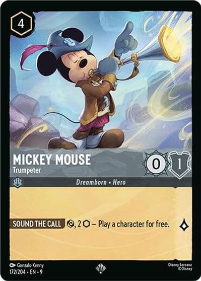 Mickey Mouse Trumpeter Fabled Lorcana card