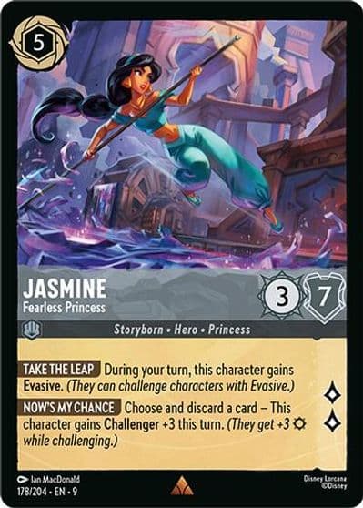 Jasmine Fearless Princess Fabled Lorcana card