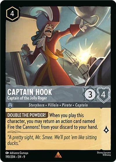 Captain Hook Captain of the Jolly Roger Fabled Lorcana card