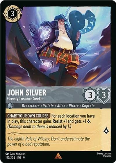 John Silver Greedy Treasure Seeker Fabled Lorcana card