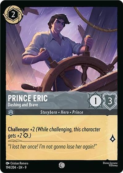 Prince Eric Dashing and Brave Fabled Lorcana card
