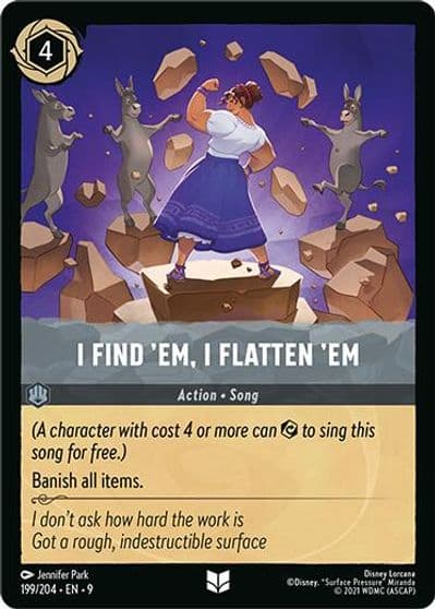 I Find Em I Flatten Em Fabled Lorcana card