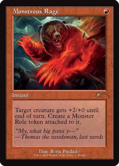 Monstrous Rage Retro Frame WPN & Gateway Promos Magic card