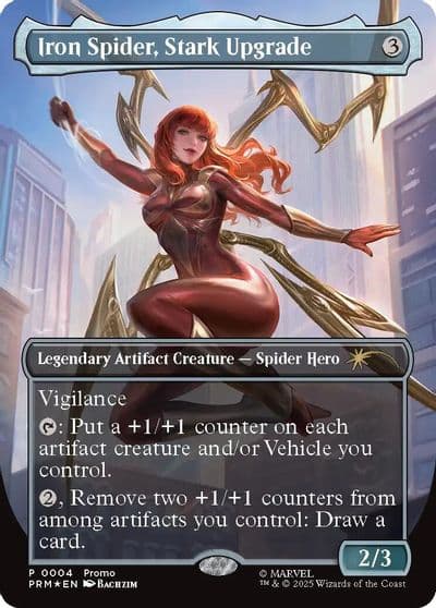 Iron Spider Stark Upgrade Borderless Media Promos Magic card