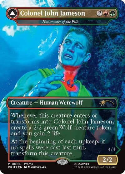 Colonel John Jameson Huntmaster of the Fells Borderless Media Promos Magic card